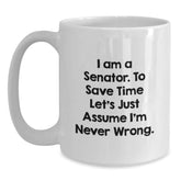 Funny Senator White Coffee Mug Gifts from Friends and Family for Christmas Unique Presents - Main